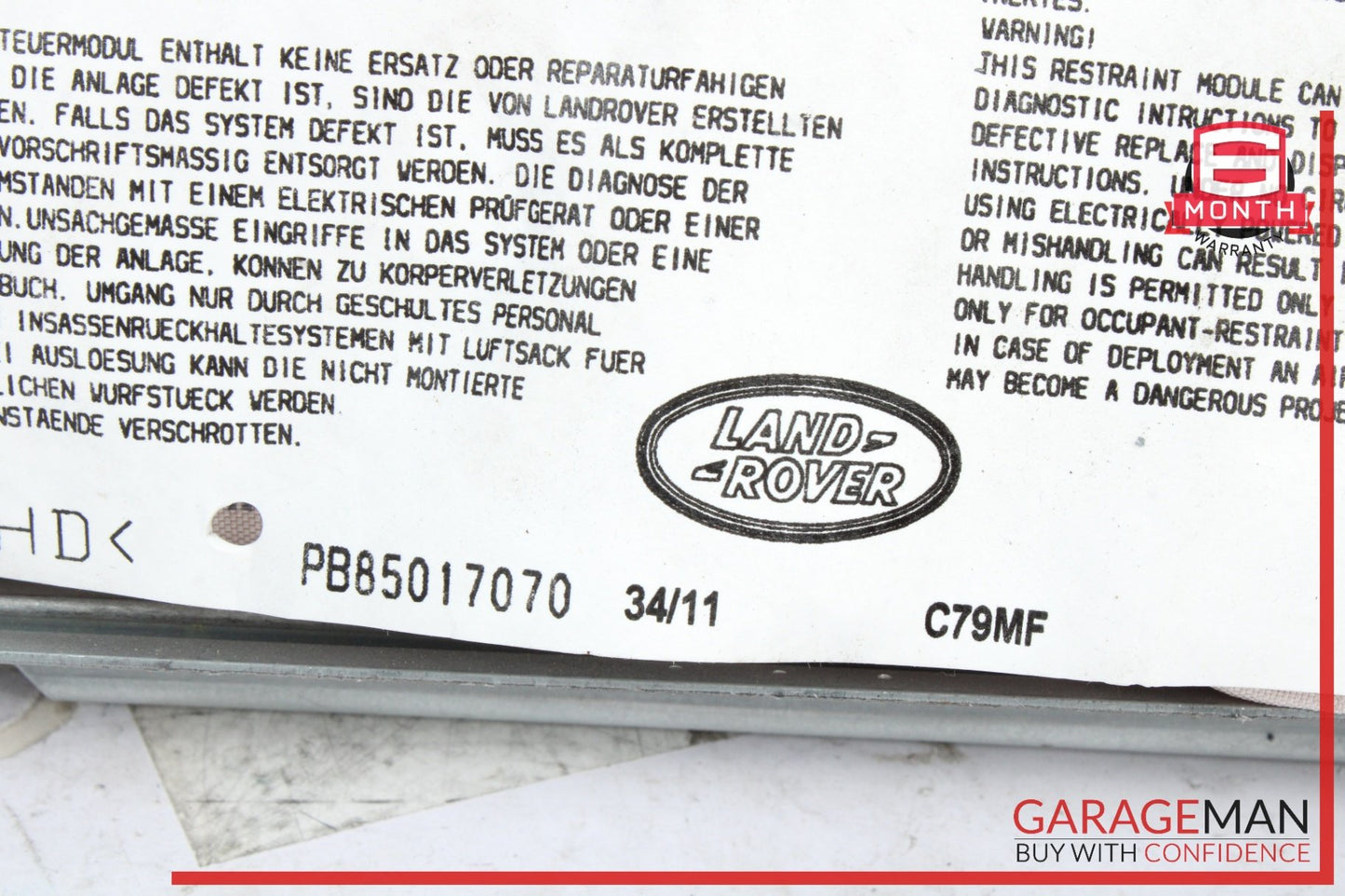 2006-2013 Land Rover LR4 SUV Front Right Dash Airbag AH22042A96AA OEM