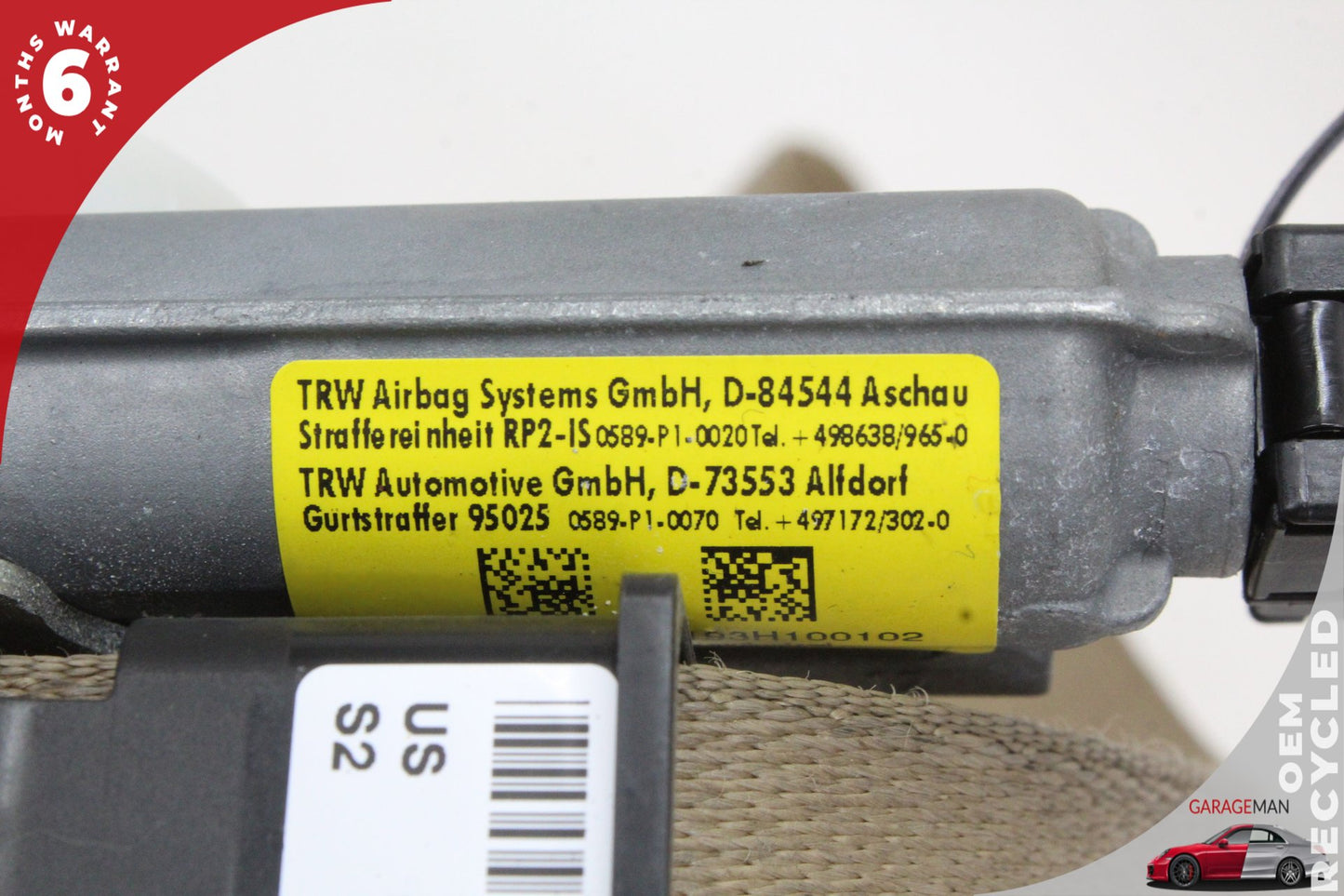 2012-2018 BMW 320i F30 Front Right Passenger Side Seat Belt Beige 7309344 OEM