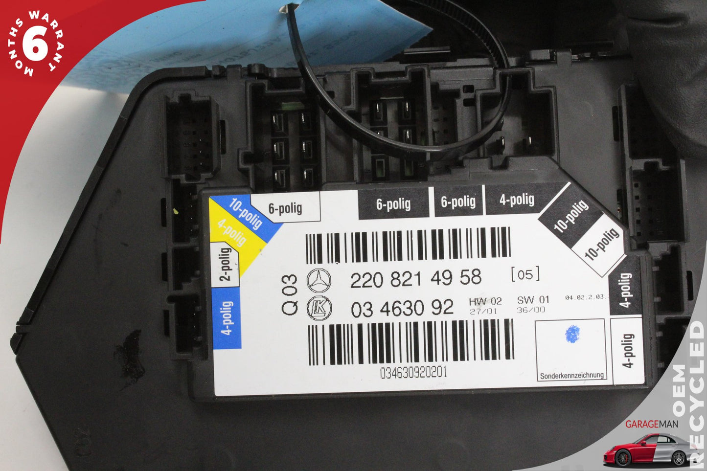 00-06 Mercedes-Benz S500 W220 Rear Left & Right Seat Switch 2208214958 Genuine