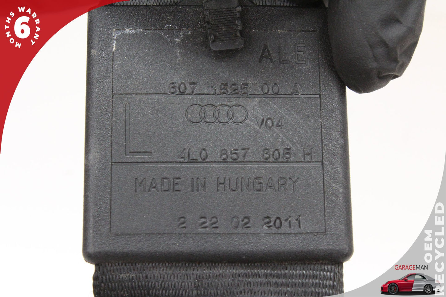 2007-2015 Audi Q7 SUV Rear Left Side 2nd Row Seat Belt Black 4L0857805H OEM