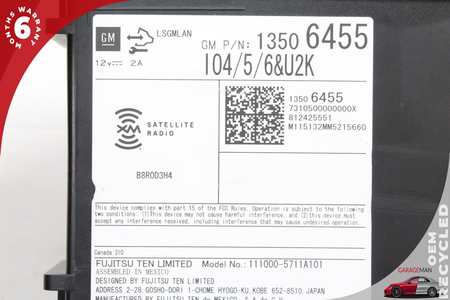 2014-2019 Chevrolet Silverado 1500 Satellite Audio Radio Receiver 13506455 OEM
