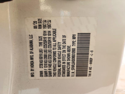 Parting Out - 2021 Honda Odyssey RL6 Touring - 292