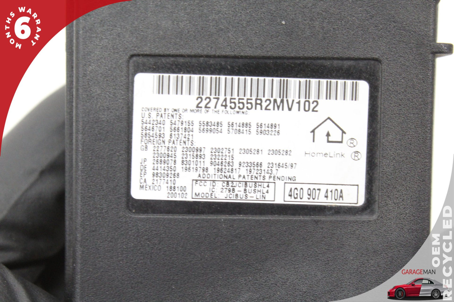 2011-2018 Audi A8 A7 HomeLink Garage Door Opener Control Module 4G0907410A OEM