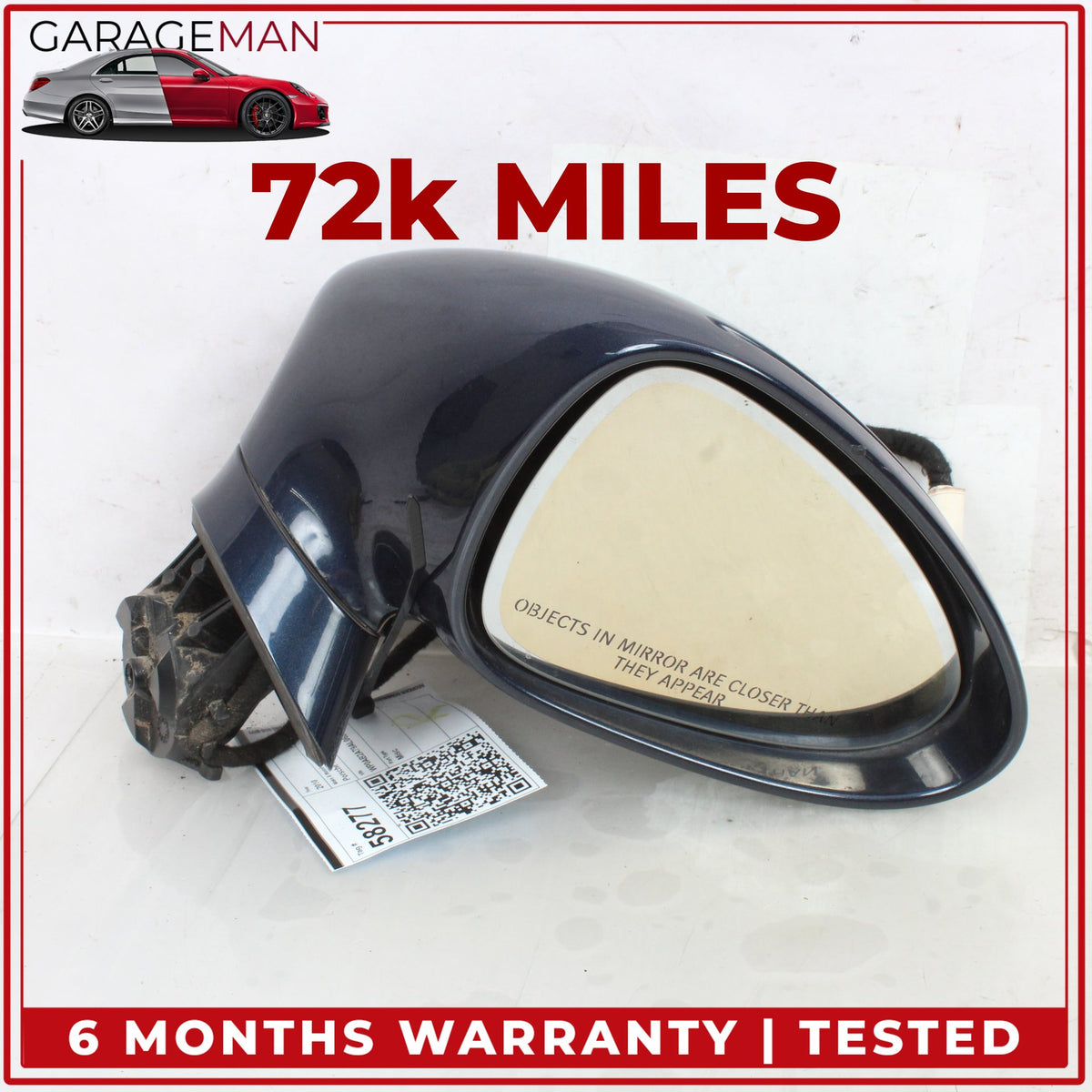2010-2013 Porsche Panamera 970 Right Door Rear View Mirror Blue Metallic OEM
