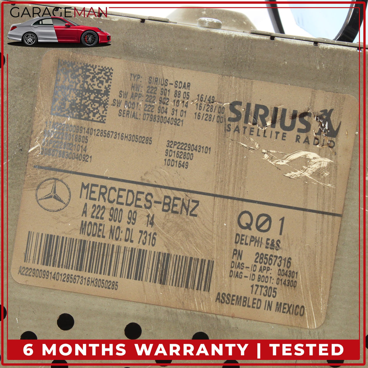 2016-2019 Mercedes-Benz GLC300 X253 Sirius Satellite Radio Receiver 2229009914 OEM