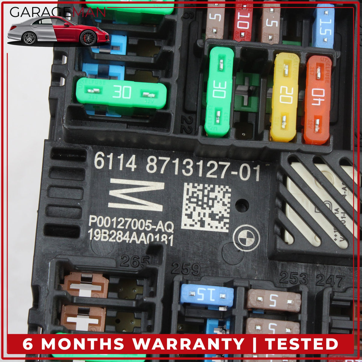 2017-2024 BMW 530e Rear Power Distribution Relay Junction Fuse Box 8713127 OEM