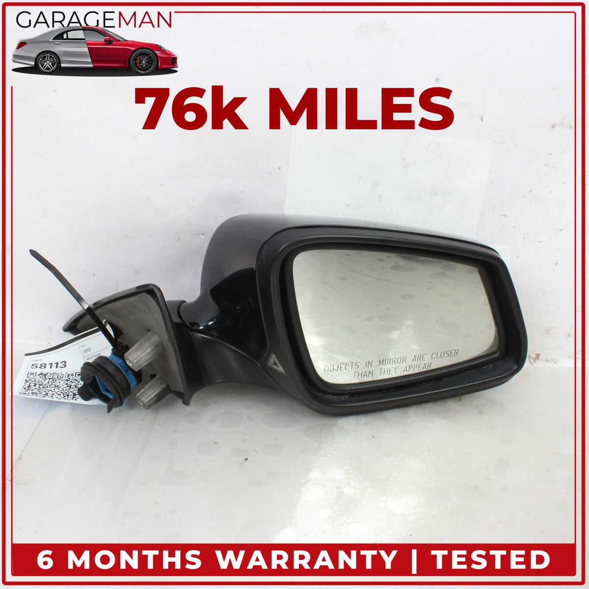 2012-2018 BMW 650i F13 Right Door Rear View Mirror w/ Camera & Blind Spot OEM