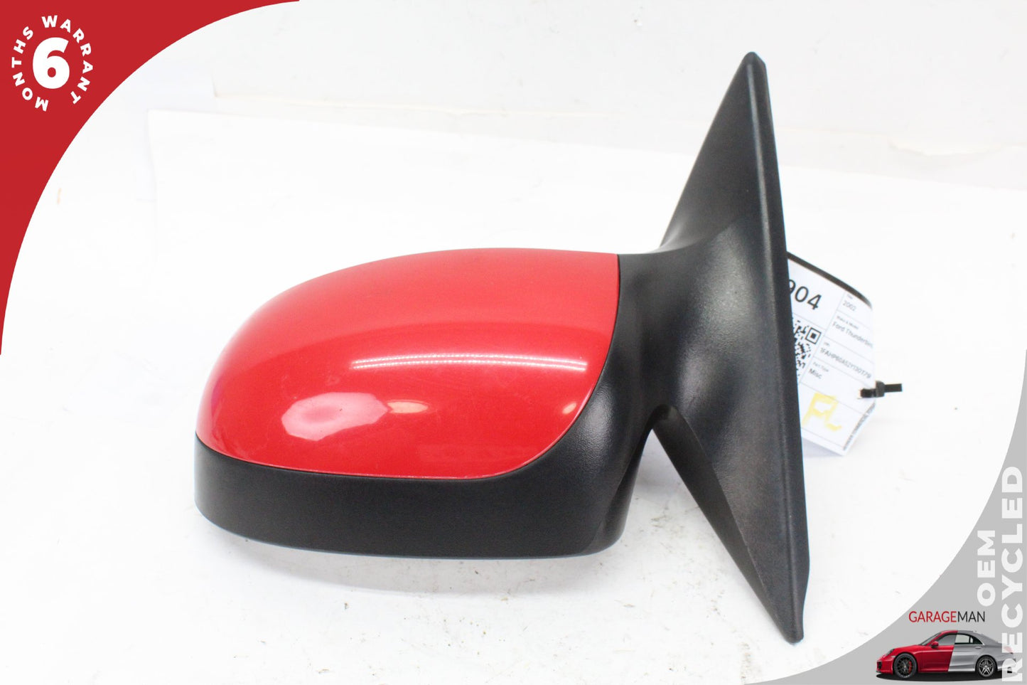 2002-2005 Ford Thunderbird Front Left Door Rear View Mirror Red 1W6Z17683BA OEM