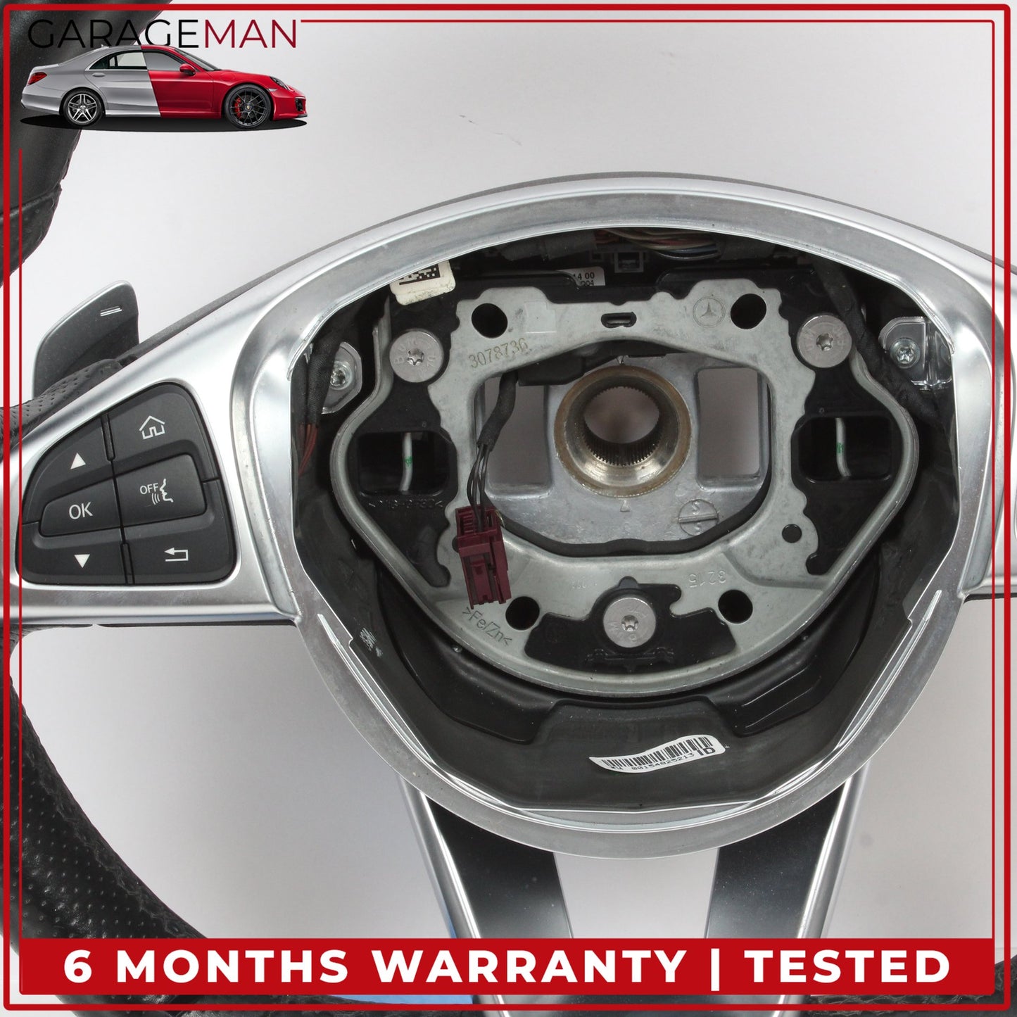 2015-2020 Mercedes W205 C300 Flat Bottom Steering Wheel w/ Paddle Shifters OEM