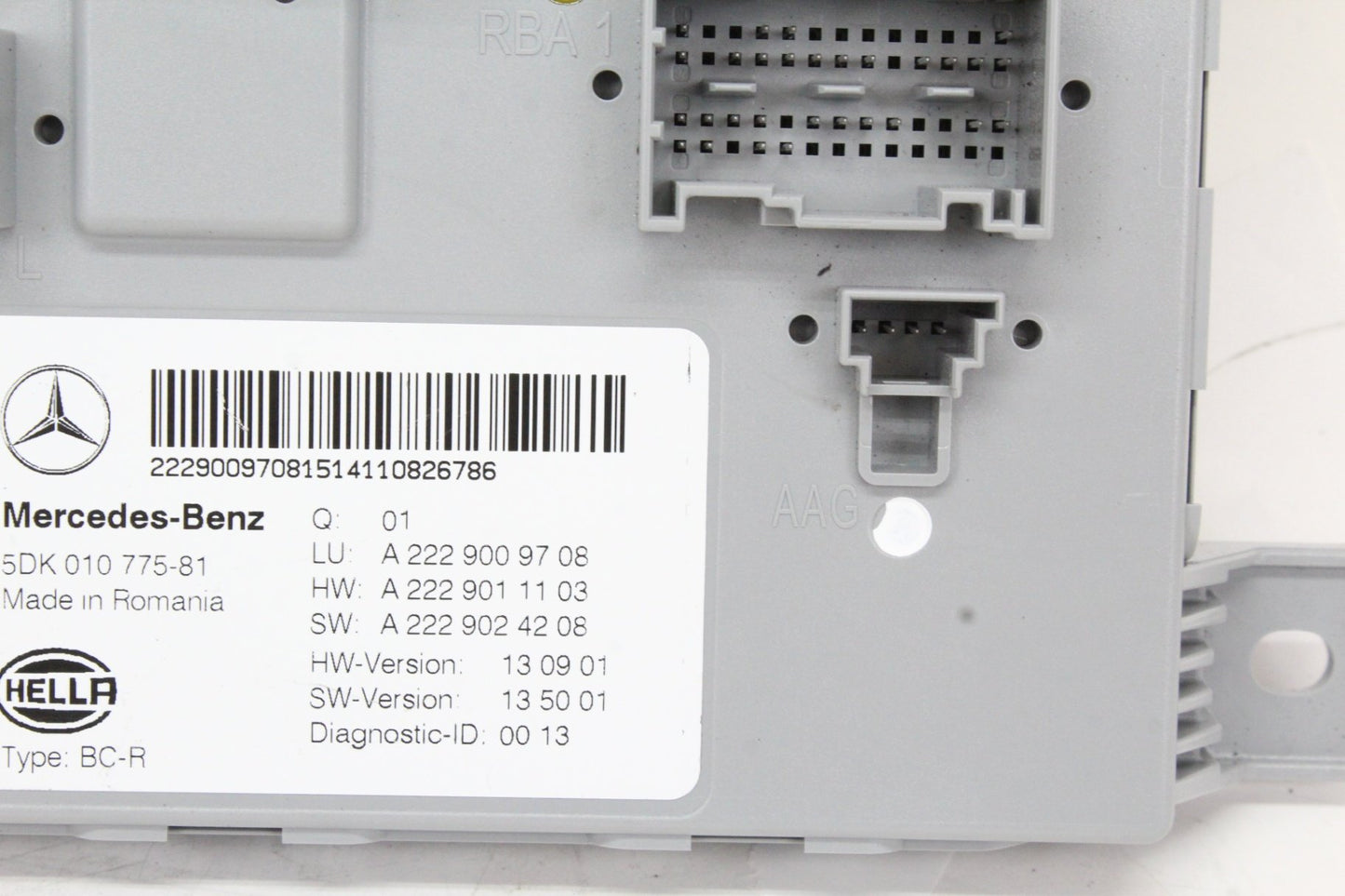 2015-2018 Mercedes-Benz C300 W205 Rear SAM Module 2229009708 Genuine OEM