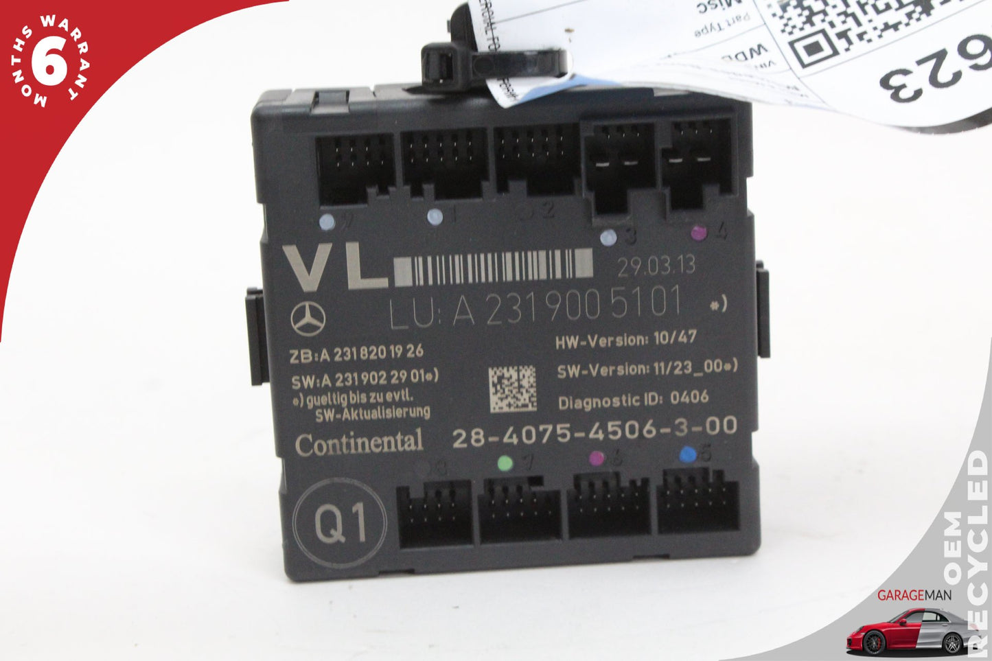 13-16 Mercedes-Benz SL500 R231 Convertible Left Driver Side Door Control Module Unit 2319005101
