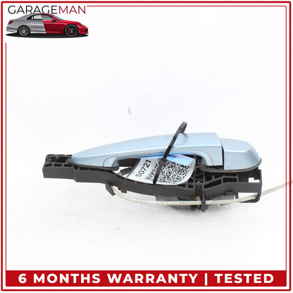 2012-2018 BMW 320i Rear Right Side Exterior Door Handle Liquid Blue Metallic OEM