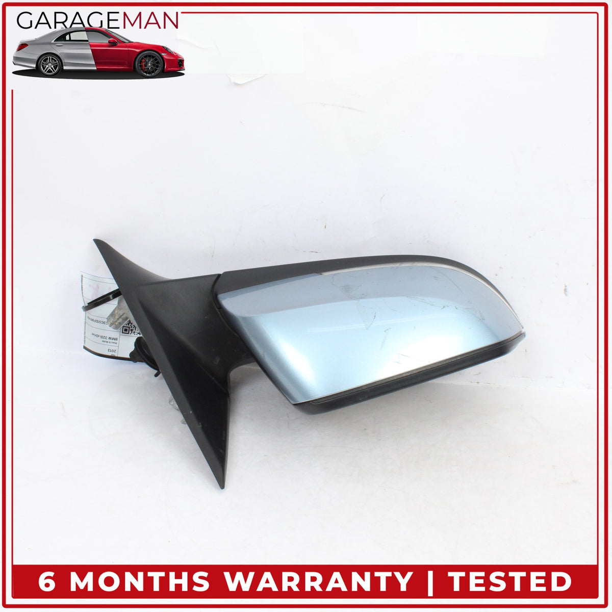 2012-2018 BMW 320i Front Right Side Door Rear View Mirror Blue Metallic OEM