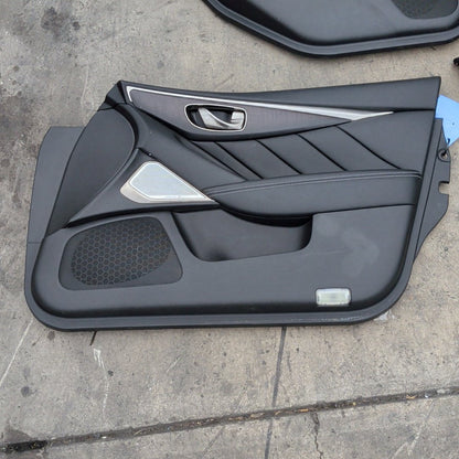 2016-2018 Infiniti Q50 V37 Front and Rear Left and Right Door Trim Panel Set OEM