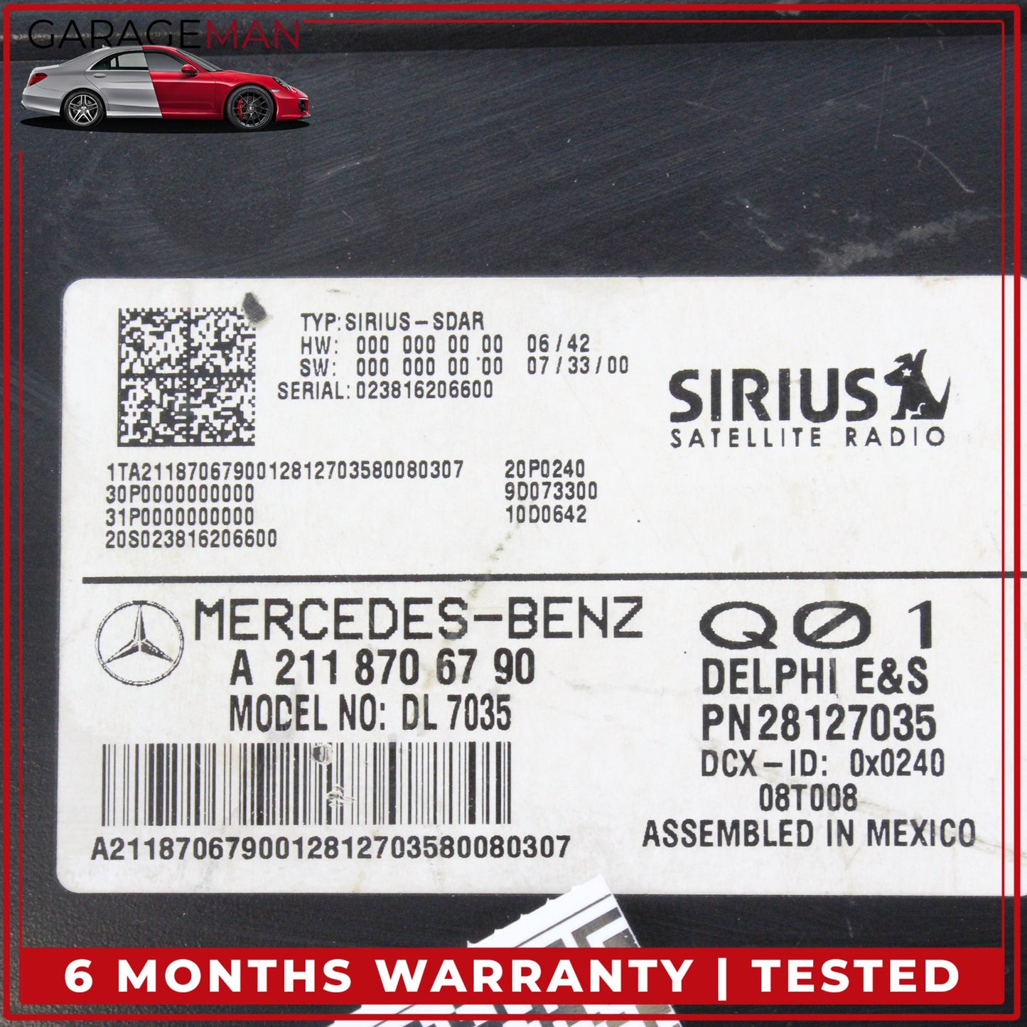 2003-2009 Mercedes W211 E350 Sirius Satellite Radio Receiver 2118706790 OEM