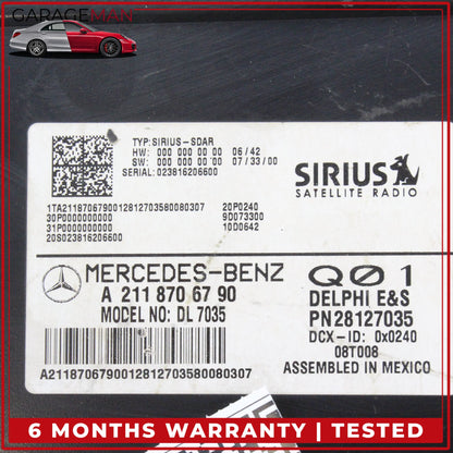 2003-2009 Mercedes W211 E350 Sirius Satellite Radio Receiver 2118706790 OEM