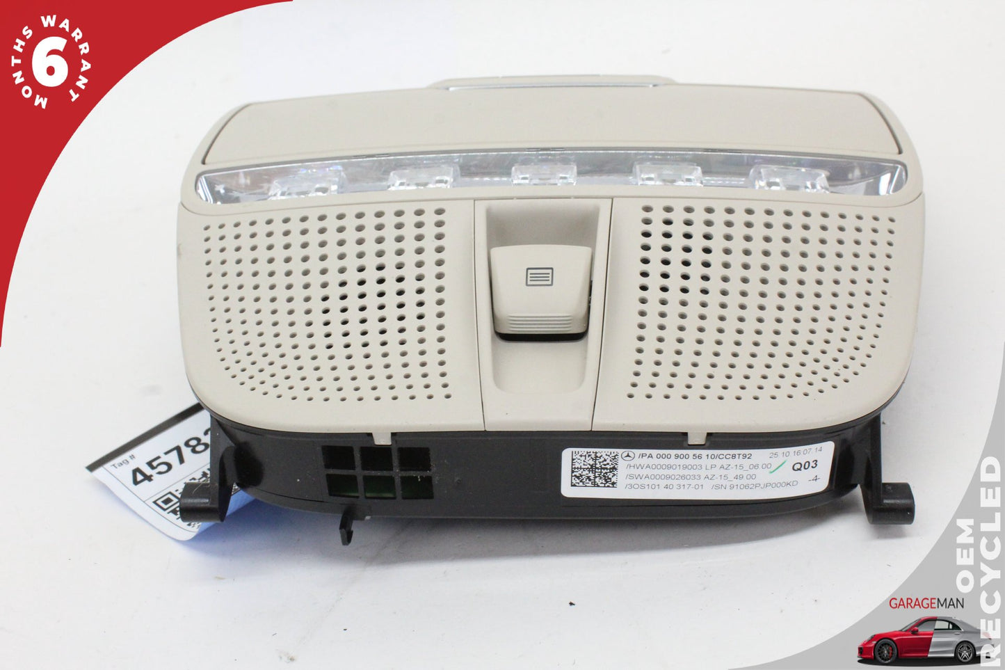 17-19 Mercedes-Benz E400 W213 Station Wagon Overhead Dome Light Lamp 0009005610 OEM