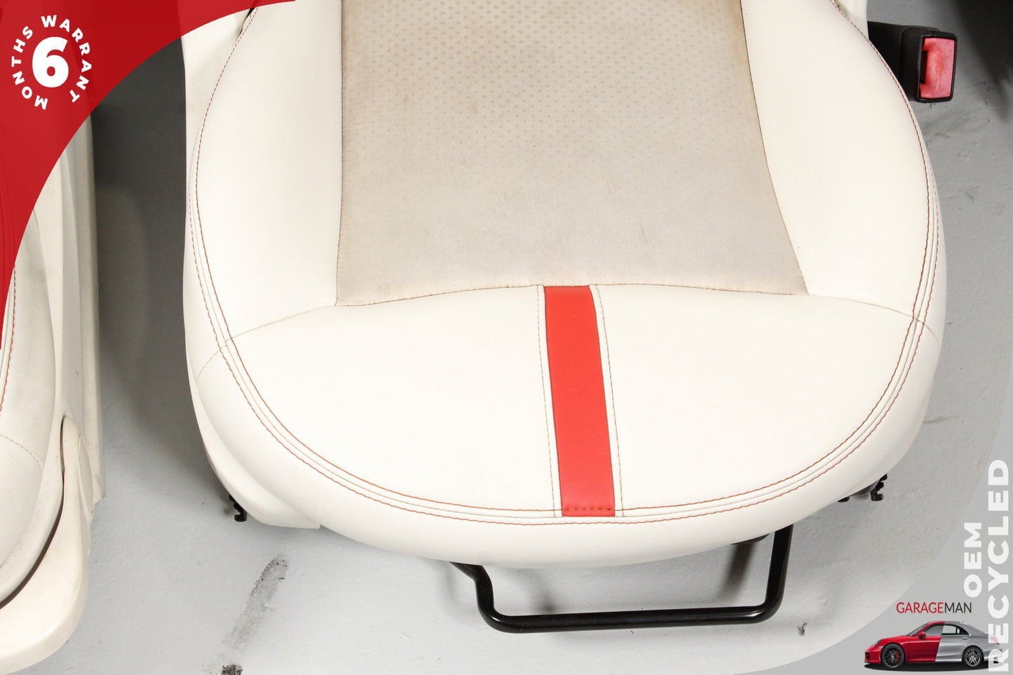 2013-2019 Fiat 500e Front and Rear Complete Seat Assembly White and Red OEM