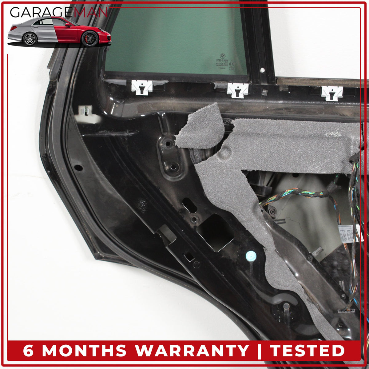 2007-2013 BMW X5 E70 Rear Left Side Door Shell Black w/ Window Regulator OEM