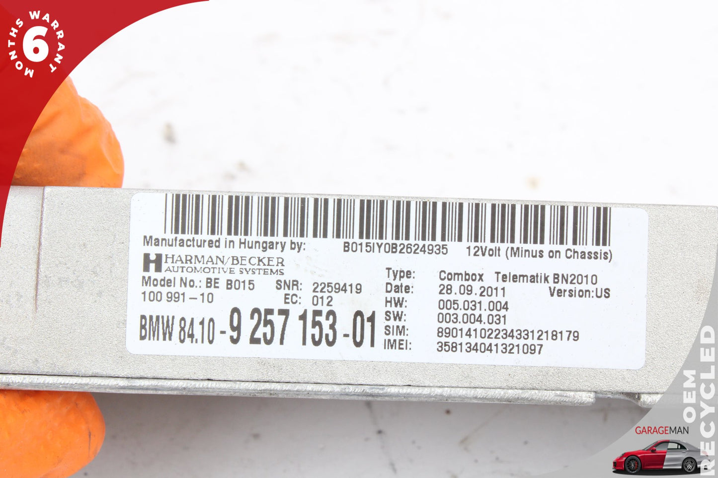 2011-2016 BMW F10 550i 640i Telematic Communication Control Module 925715301 OEM