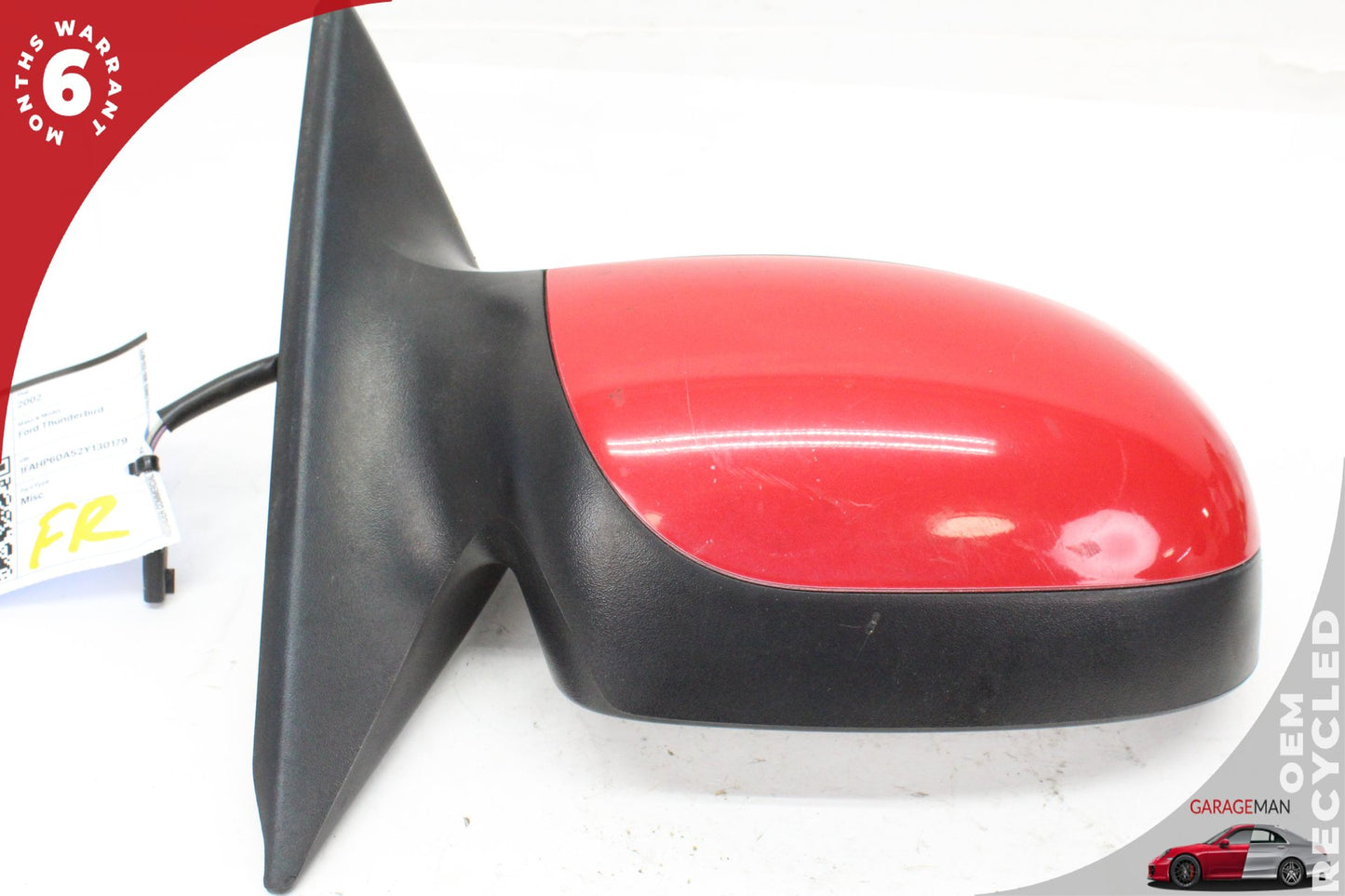 2002-2005 Ford Thunderbird Front Right Door Rear View Mirror Red 1W6Z17682BA OEM