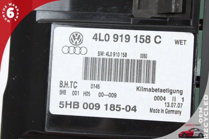2007-2009 Audi Q7 Rear AC Climate Control Switch Panel 4L0919158D OEM