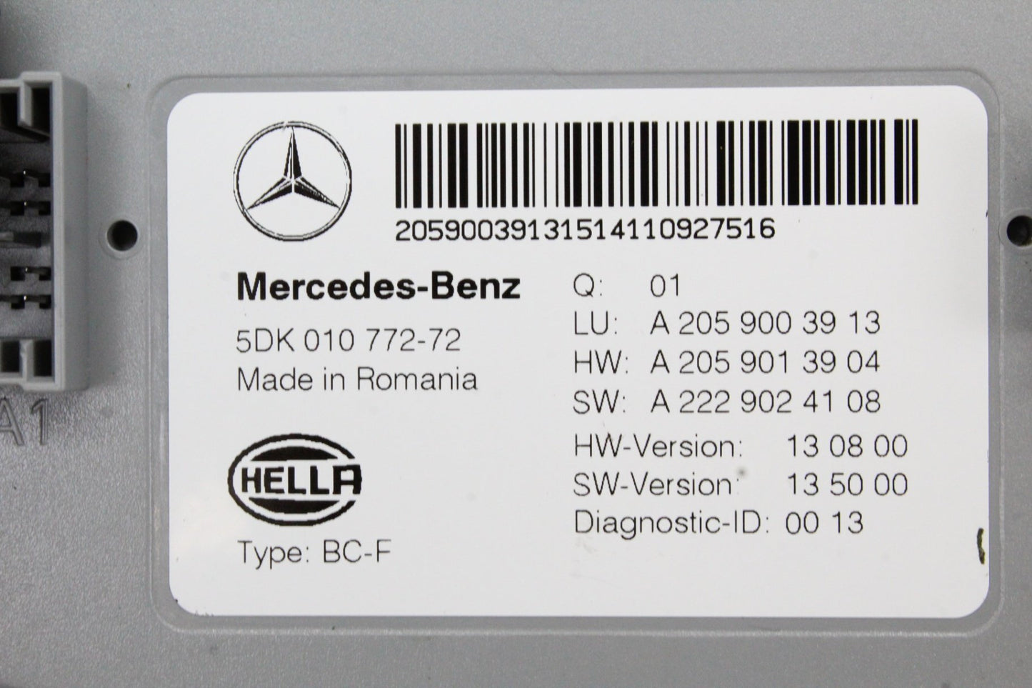 2015-2020 Mercedes-Benz C300 W205 SAM Signal Lamp Control Module 2059003913