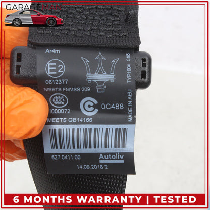 2014-2024 Maserati Ghibli M157 Rear Centre Middle Seat Belt Black 670017440 OEM