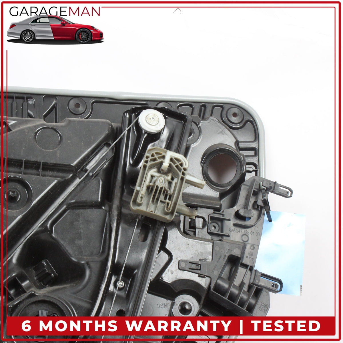 2019-2022 Mercedes W117 A220 Front Left Window Regulator w/ Carrier Assy OEM