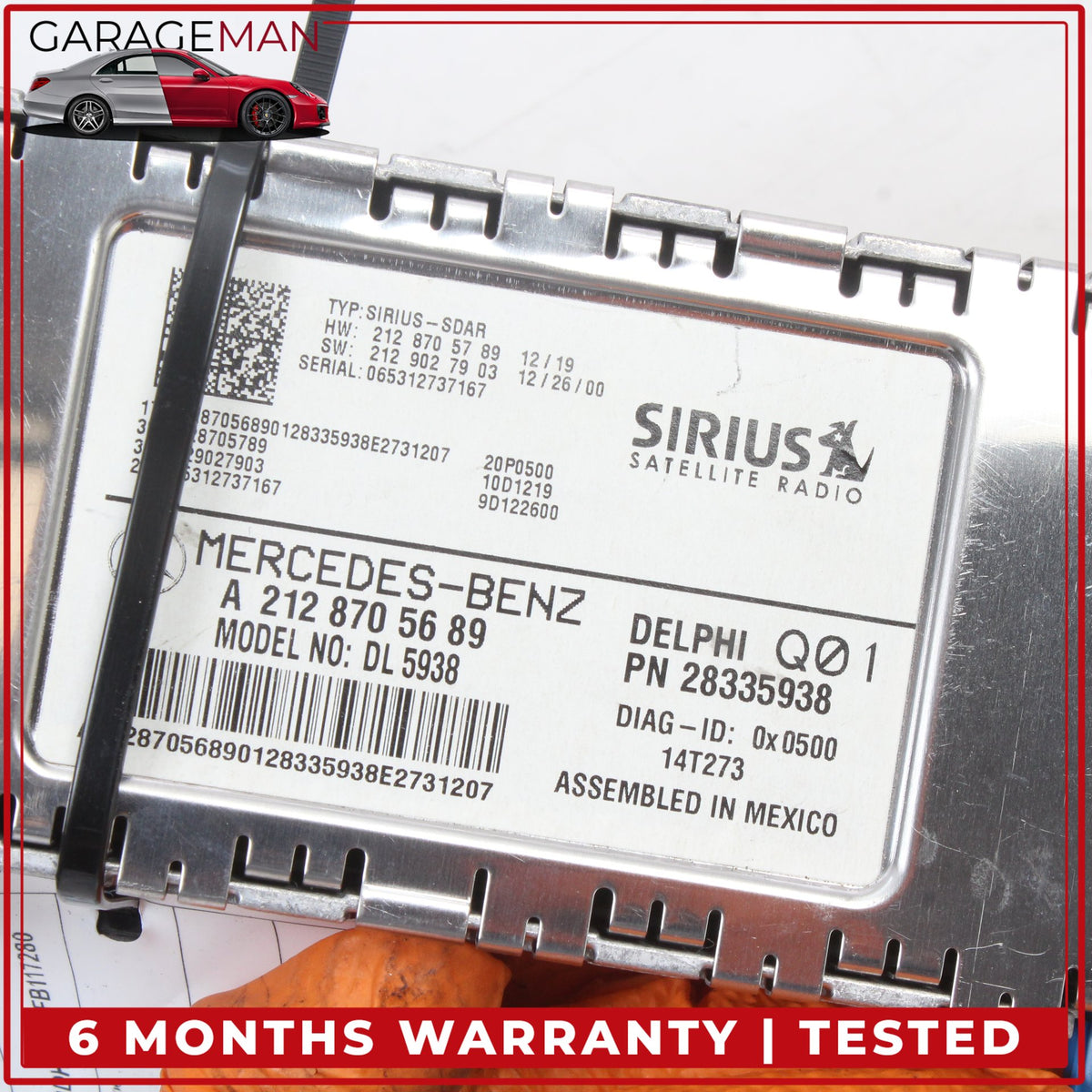 2010-2017 Mercedes W212 E350 Sirius Satellite Radio Receiver 2128705689 OEM