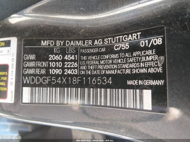 Parting Out- 2008 Mercedes-Benz C300 w204- 107