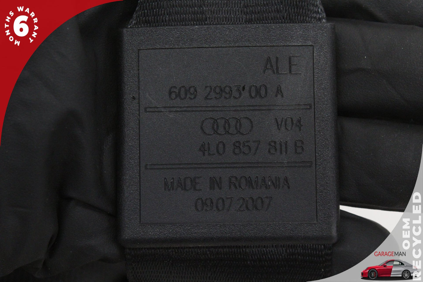 2007-2015 Audi Q7 Rear Left or Right Side 3rd Third Row Seat Belt 4L0857811B OEM