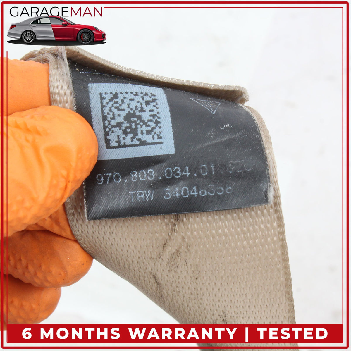 2010-2016 Porsche Panamera 970 Front Right Passenger Side Seat Belt Beige OEM