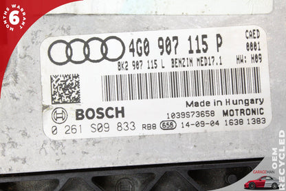 2014-2016 Audi A6 Quattro 2.0L Engine Computer Control Module ECU 4G0907115P OEM