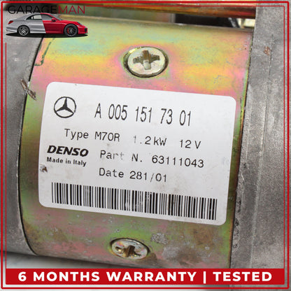 1997-2004 Mercedes R170 SLK230 Engine Starter Motor Denso 0051517301 OEM