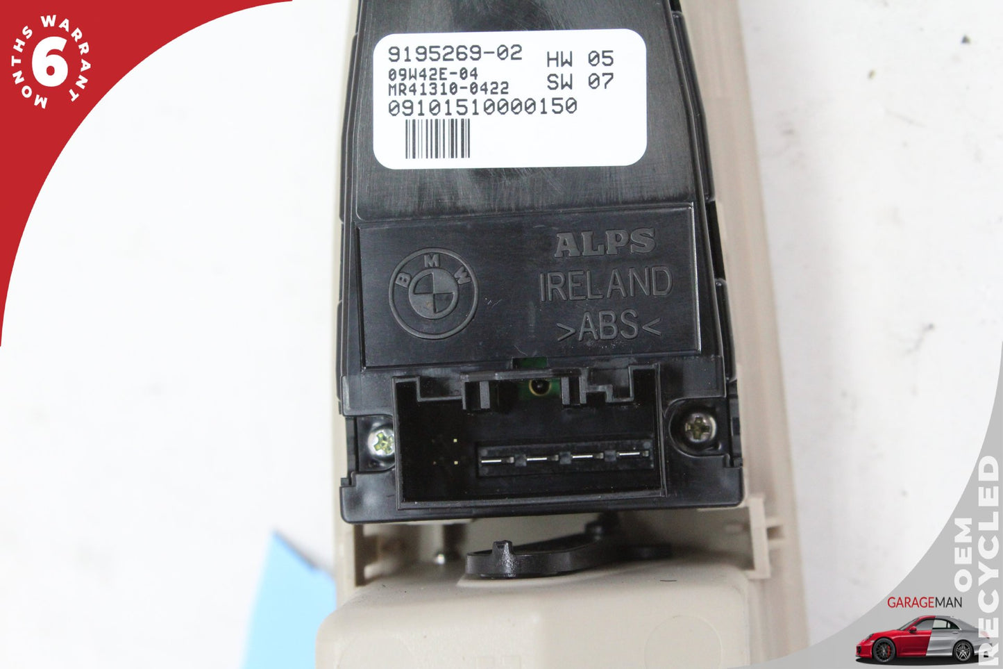 2009-2015 BMW 750i Rear Right Passenger Side Window Switch w/ Trim 9195269 OEM
