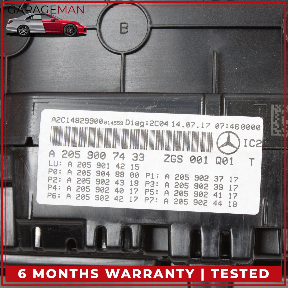 2015-2018 Mercedes X253 GLC300 Speedometer Instrument Cluster 2059007433 OEM
