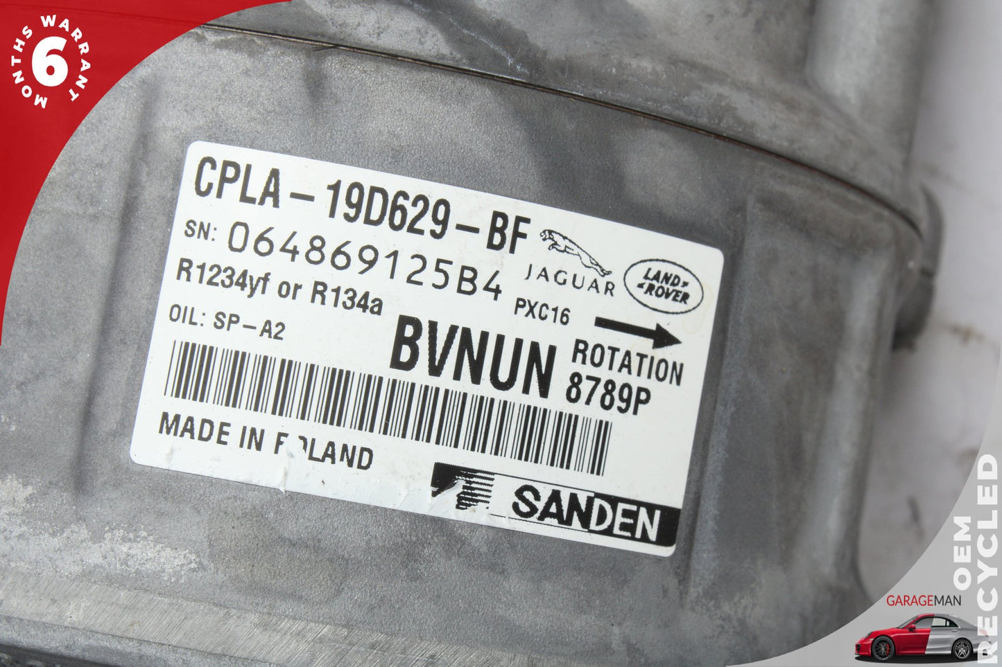 2010-2023 Jaguar XF X260 AC A/C Air Conditioning Compressor CPLA19D629BF OEM