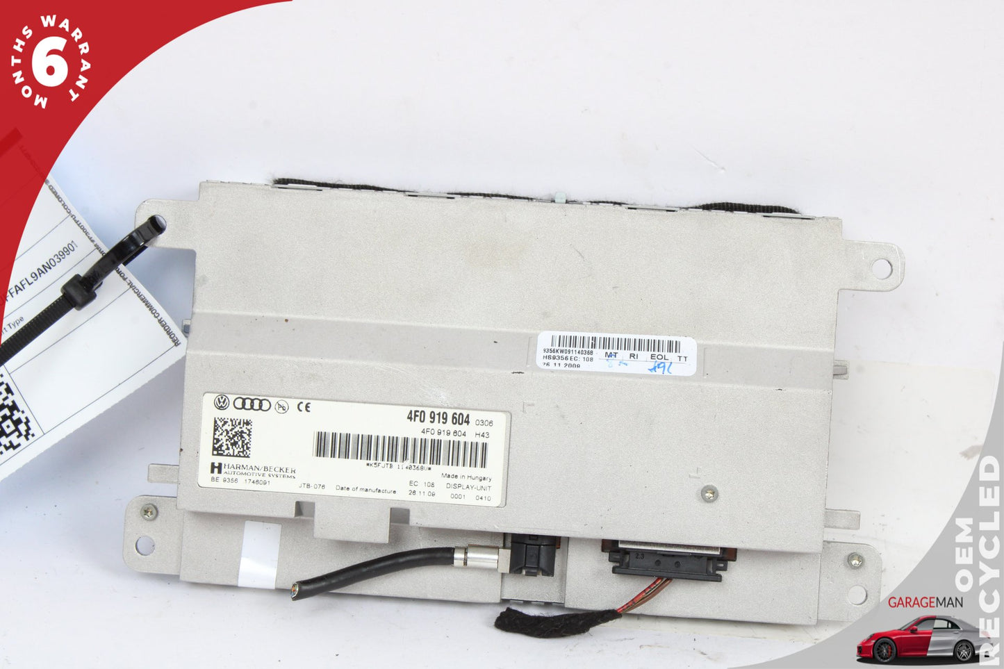 2009-2016 Audi A4 Front Center Dash Display MMI Screen Monitor 4F0919604