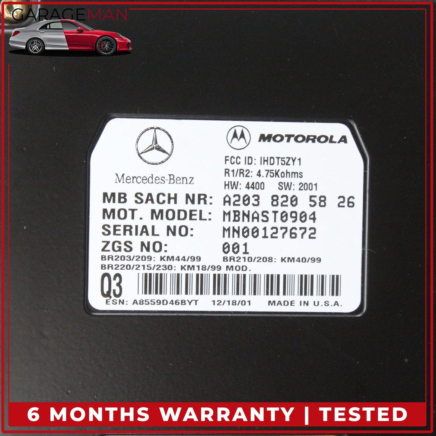 1997-2009 Mercedes R170 SLK230 SL500 Voice Command Control Module 2038204826 OEM
