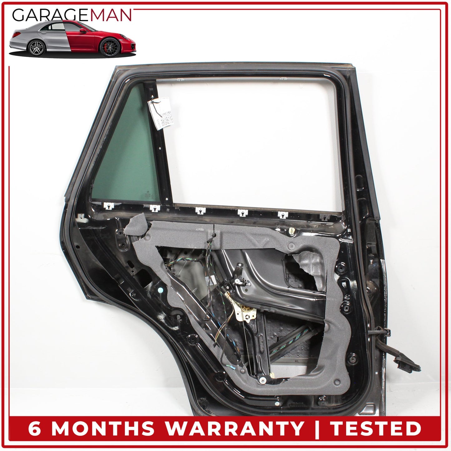 2007-2013 BMW X5 E70 Rear Left Side Door Shell Black w/ Window Regulator OEM