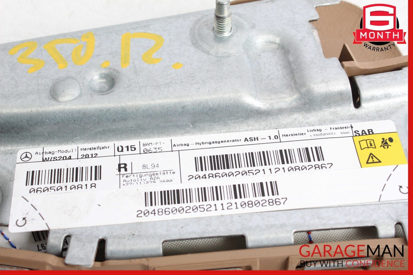 08-15 Mercedes W204 C350 C280 GLK350 Front Right Seat Airbag Air Bag SRS OEM