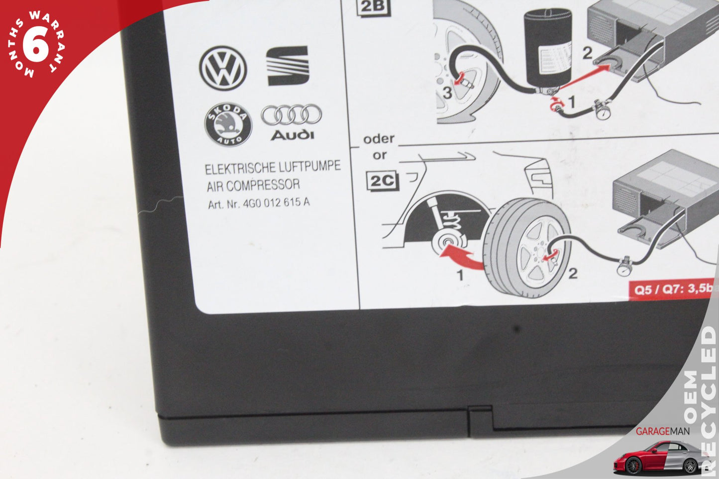 2018-2025 Audi Q5 SQ5 Emergency Tire Air Compressor Pump 4G0012615A OEM