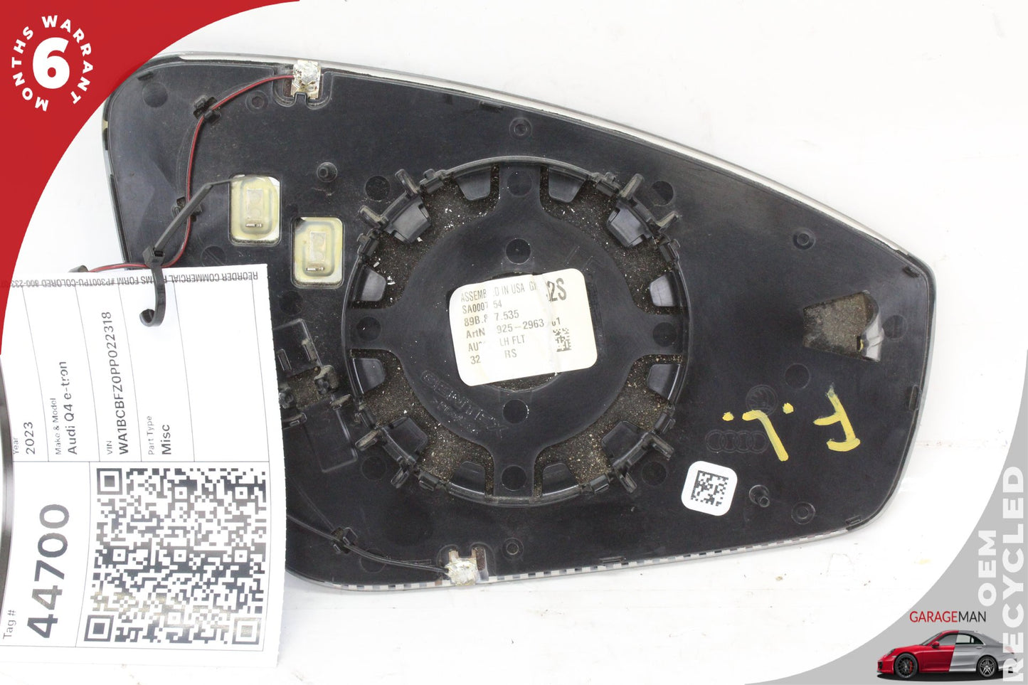 2022-2025 Audi Q4 E-Tron Front Left Door Rear View Mirror Glass 89B857535 OEM