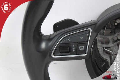 12-18 Audi A6 C7 Sedan Sport Flat Bottom Steering Wheel w/ Paddle Shifters