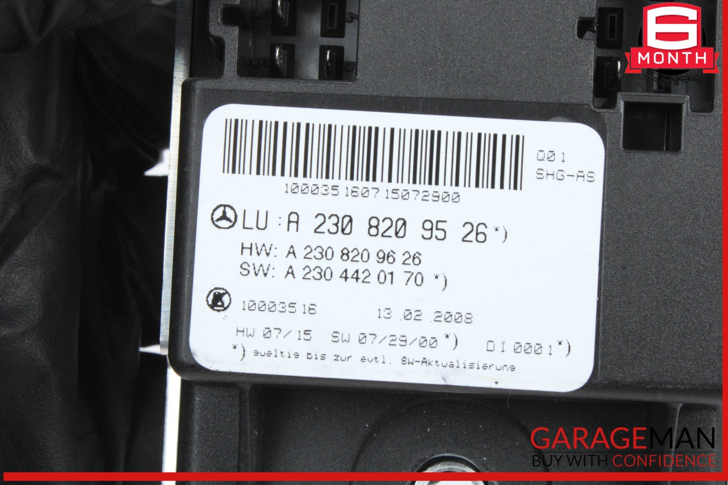 2009-2012 Mercedes SL550 R230 Seat Airscarf Control Module 2308209526 OEM