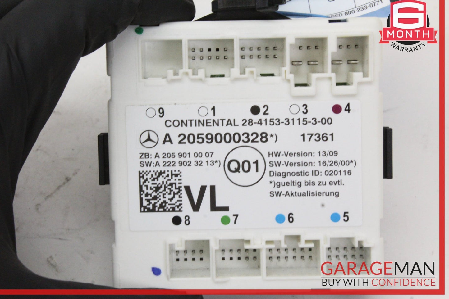 2015-2019 Mercedes-Benz C300 W205 Left Front Door Control Module 2059000328