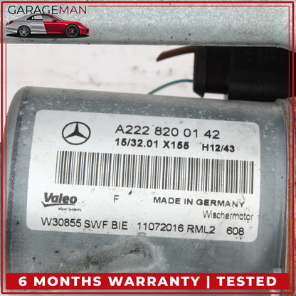 2014-2017 Mercedes W222 S550e Front Windshield Wiper Linkage w/ Motor OEM