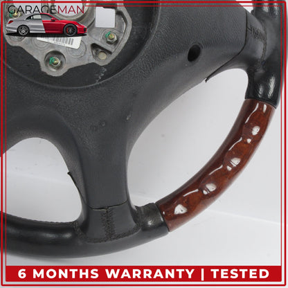 2001-2004 Mercedes R170 SLK320 SLK230 Driver Steering Wheel Wood Black OEM