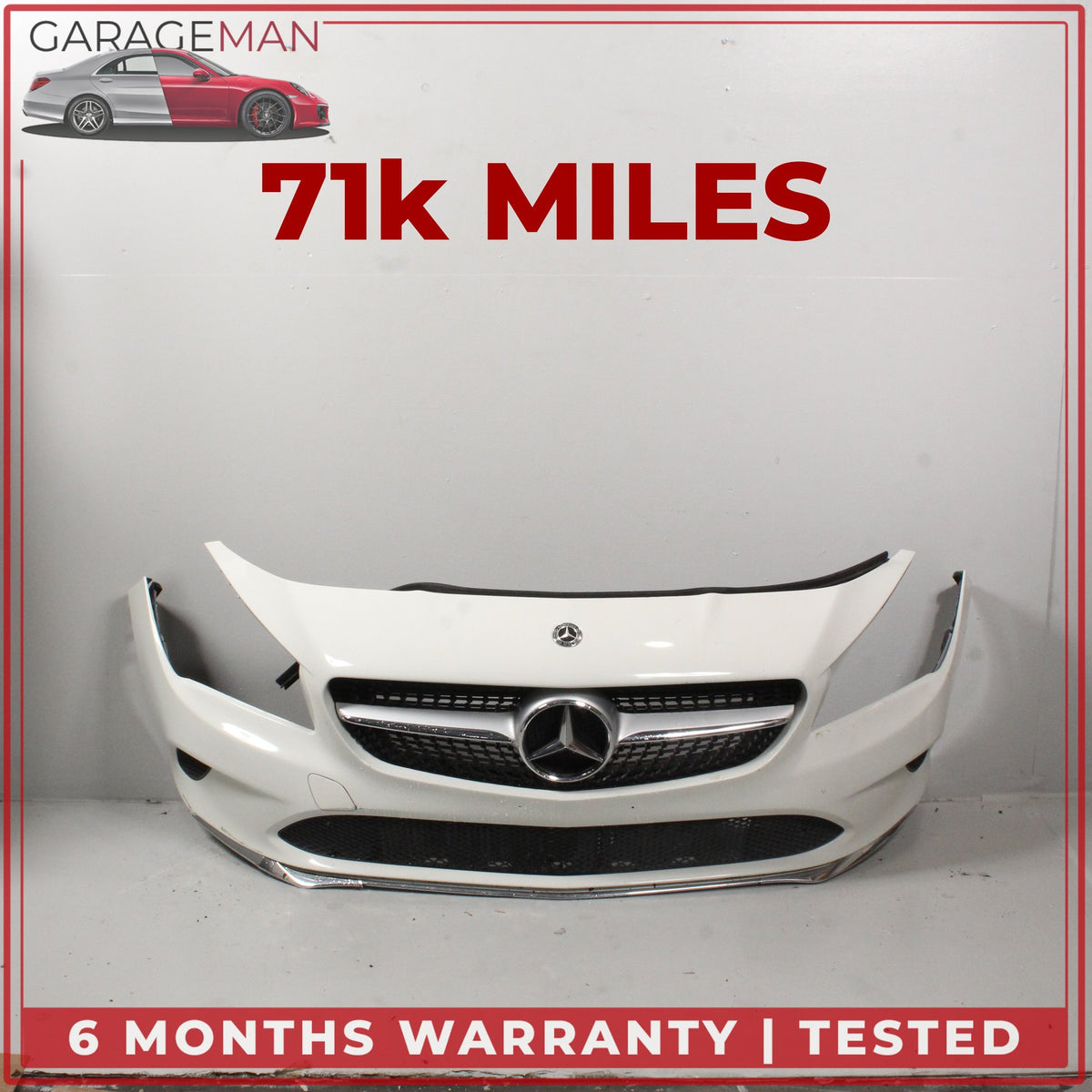2017-2019 Mercedes C117 CLA250 Sedan Front Bumper Cover Calcite White OEM
